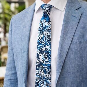 Navy & Blue Floral Tie